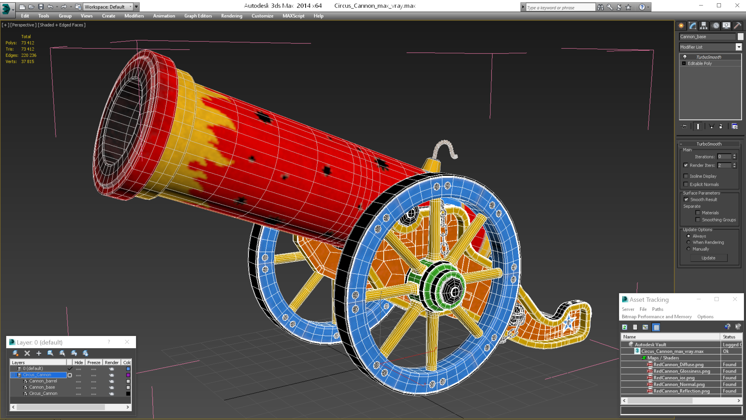 3D Circus Cannon model