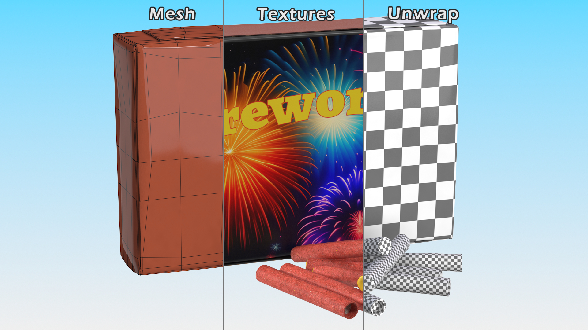 3D Firecrackers Box Mockup model