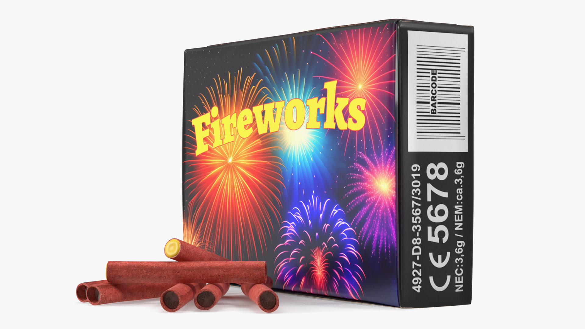 3D Firecrackers Box Mockup model