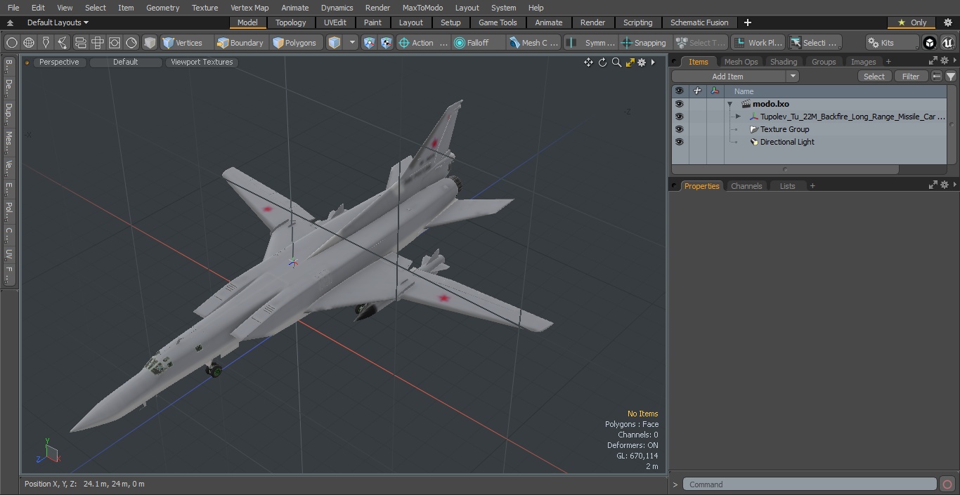 3D model Tupolev Tu-22M Backfire Long Range Missile Carrier