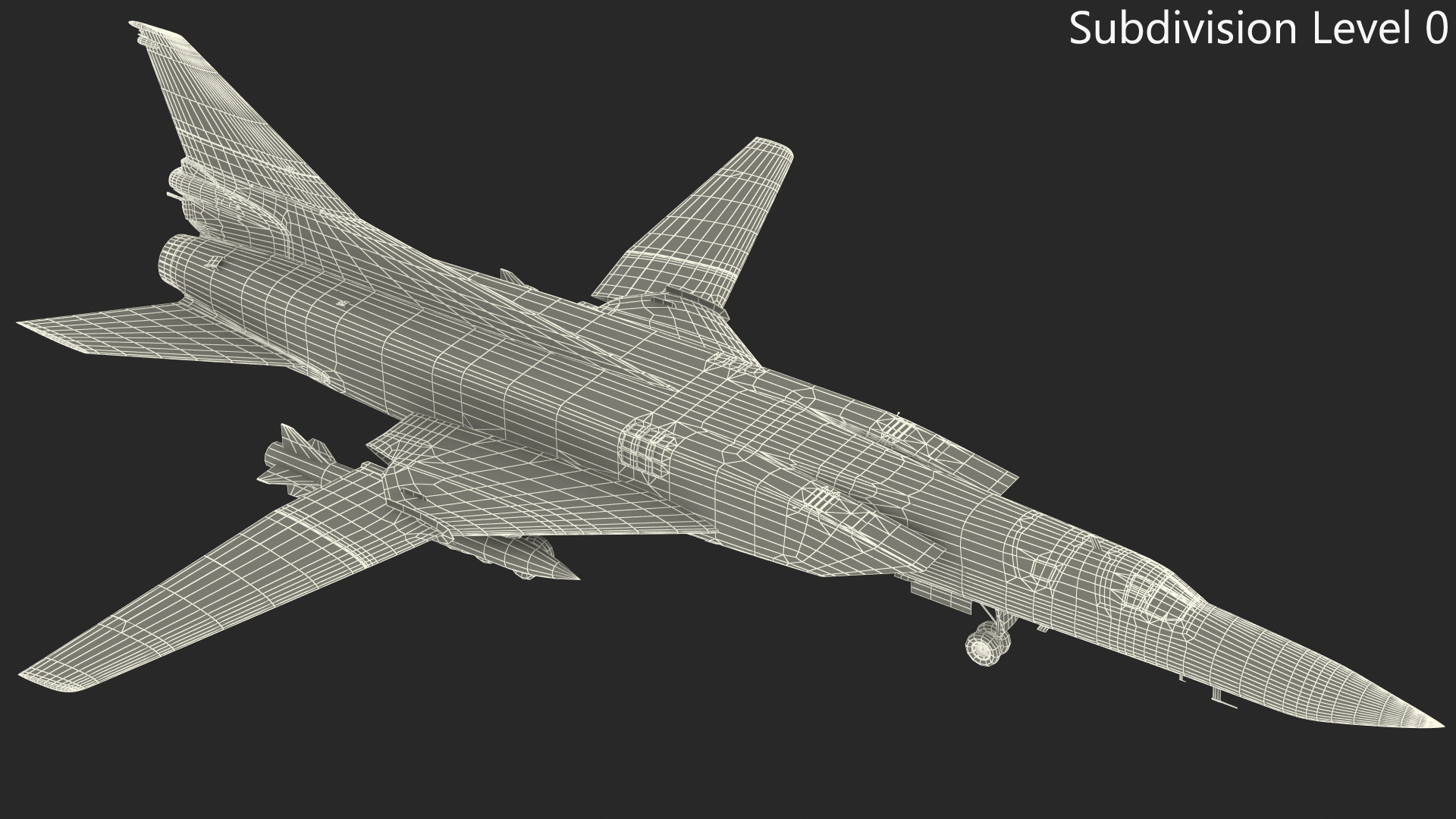 3D model Tupolev Tu-22M Backfire Long Range Missile Carrier