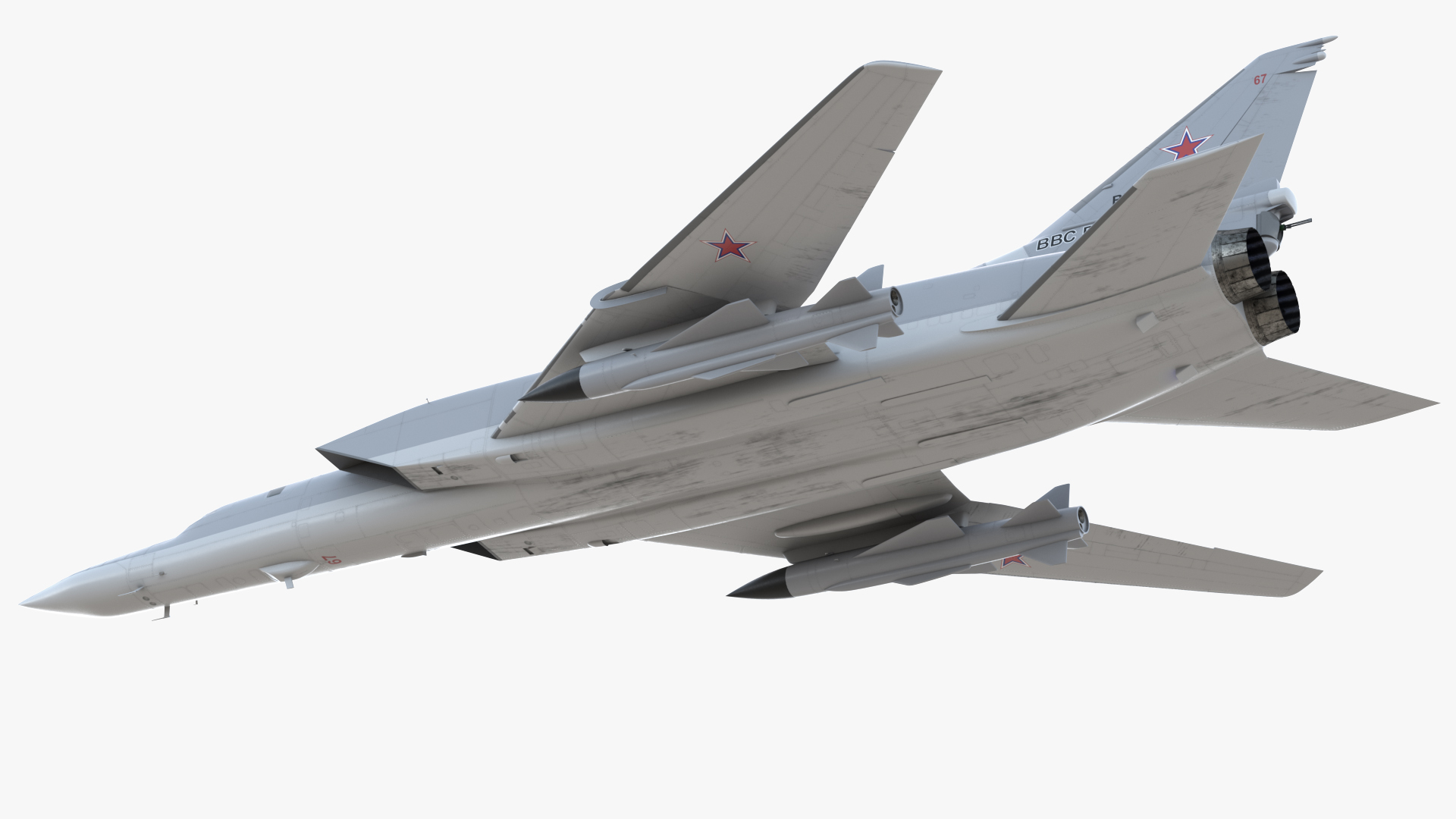 3D model Tupolev Tu-22M Backfire Long Range Missile Carrier