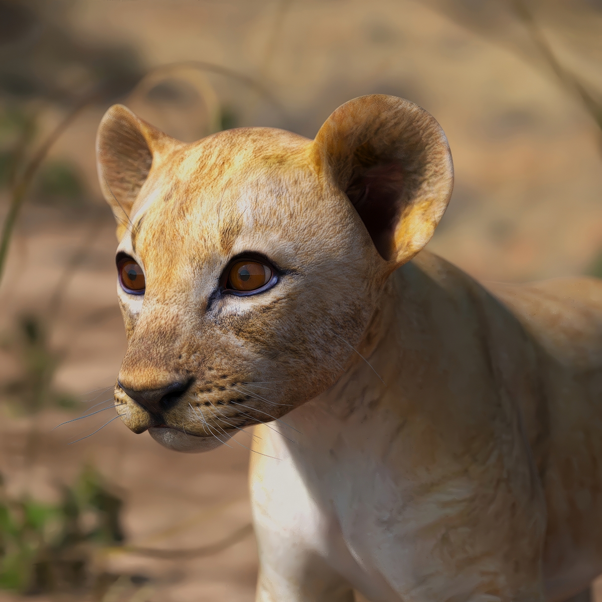 3D model Lion Cub Rigged