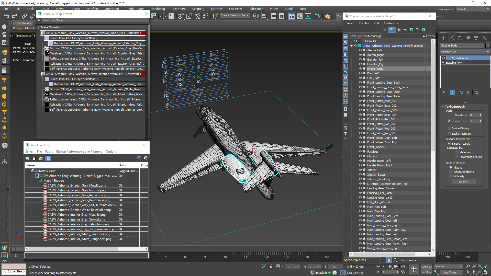 3D CAEW Airborne Early Warning Aircraft Rigged model