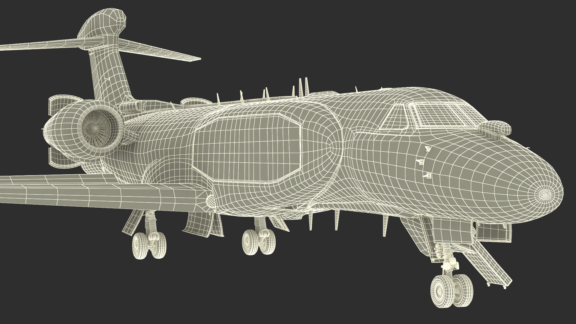 3D CAEW Airborne Early Warning Aircraft Rigged model