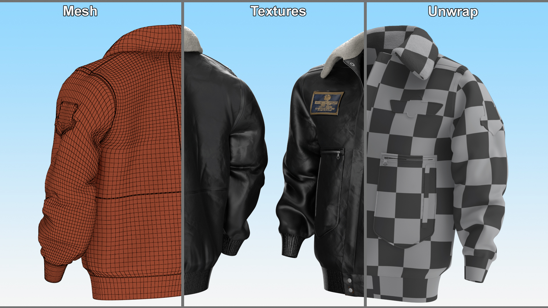 3D model Black Aviator Jacket