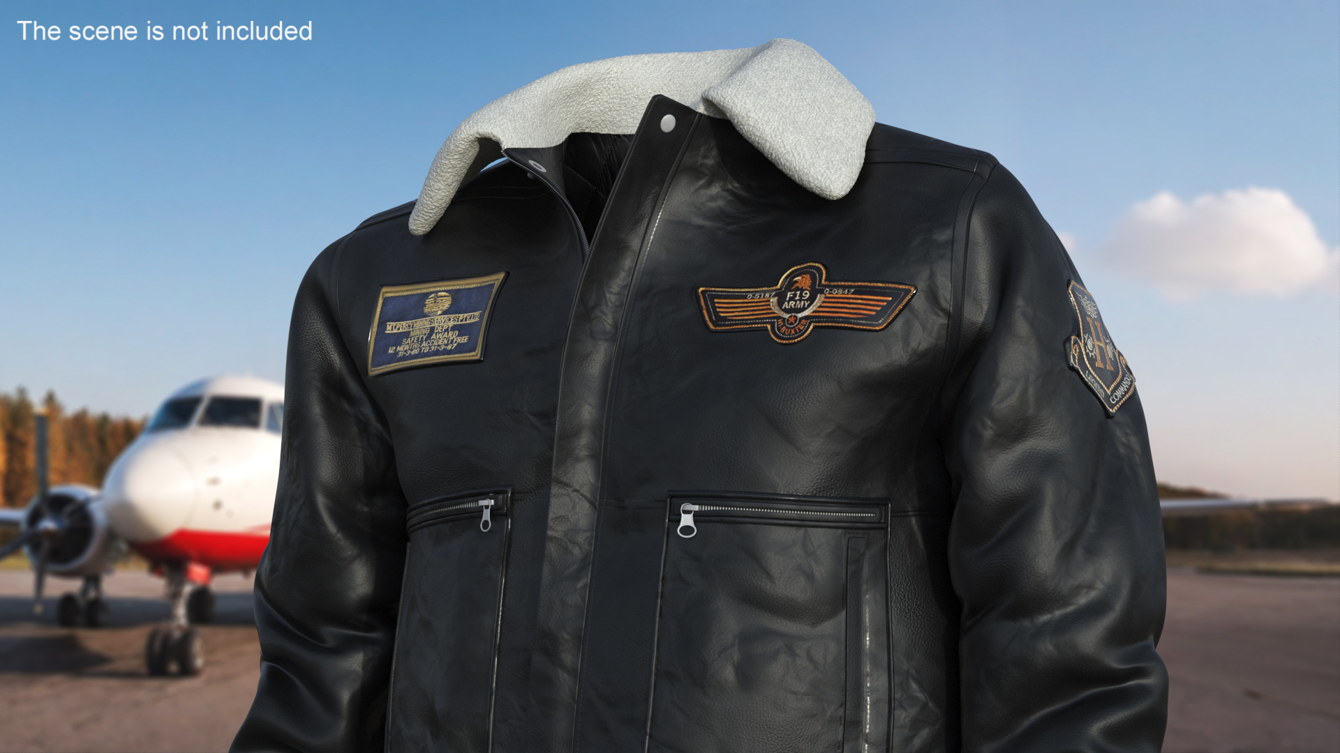 3D model Black Aviator Jacket