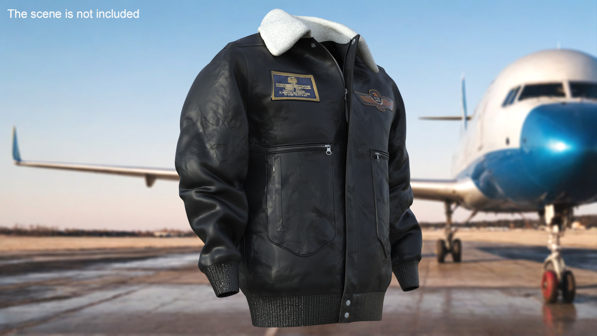 3D model Black Aviator Jacket