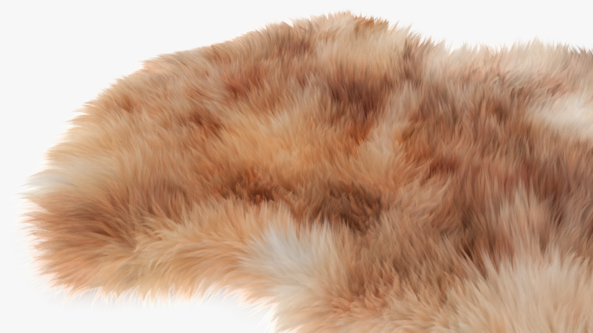 3D Natural Sheepskin Rug Brown Fur