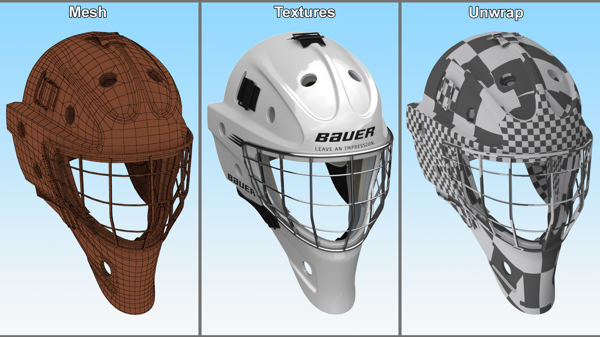 3D model Bauer Ice Hockey Goalie Helmet