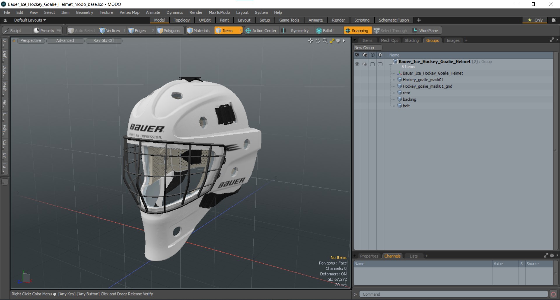 3D model Bauer Ice Hockey Goalie Helmet