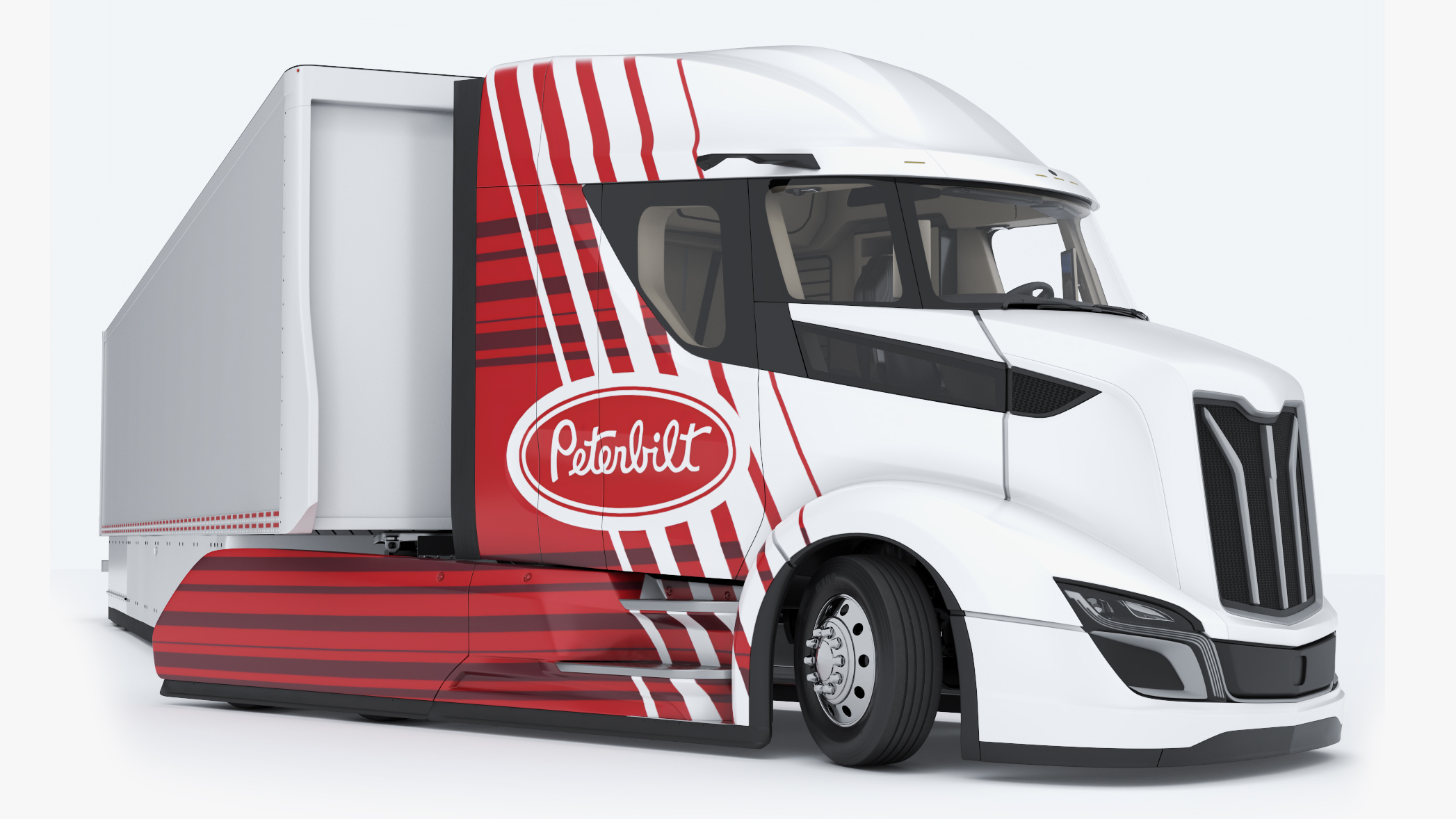 Peterbilt Supertruck 2 with Trailer Rigged 3D