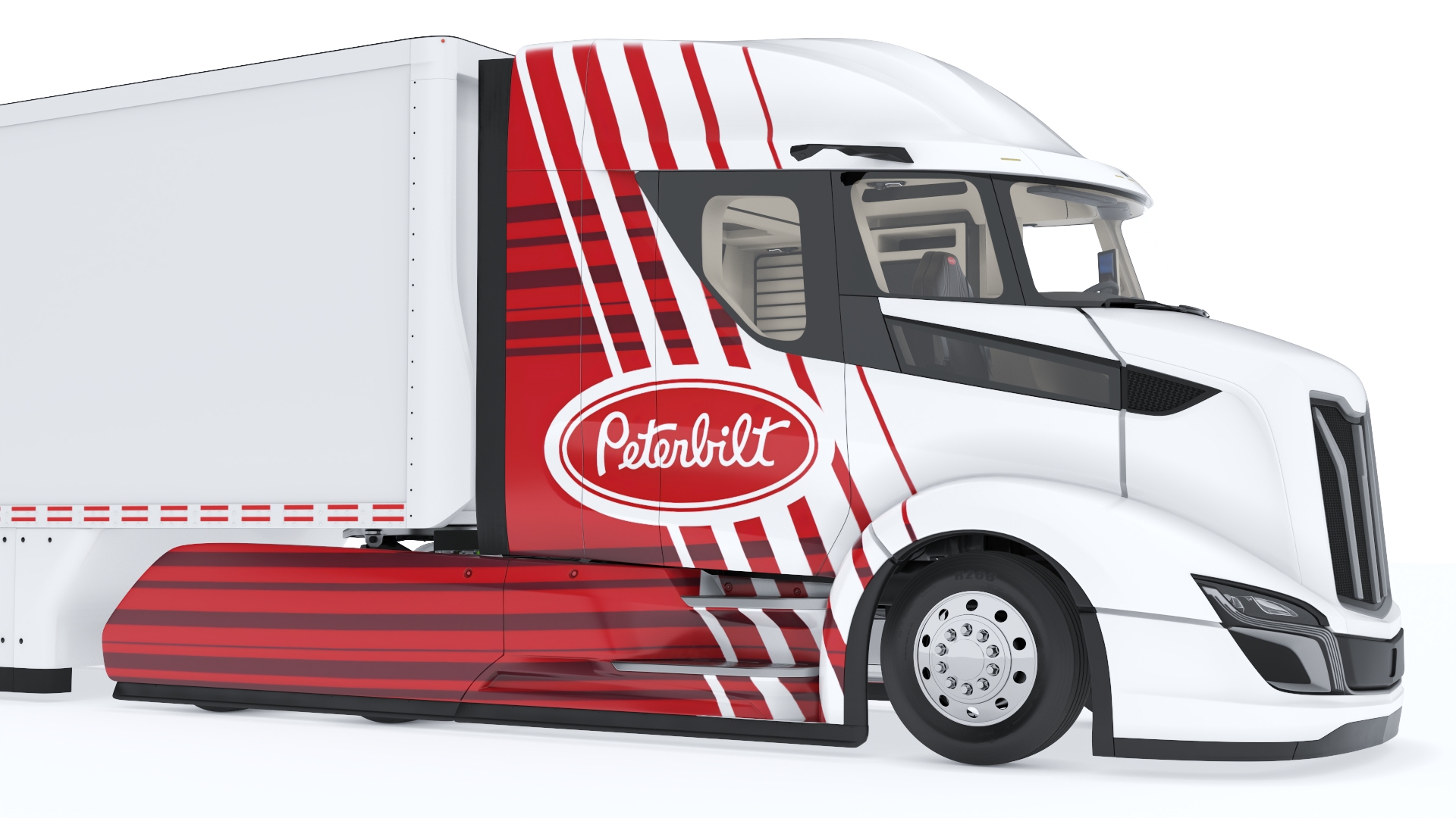 Peterbilt Supertruck 2 with Trailer Rigged 3D