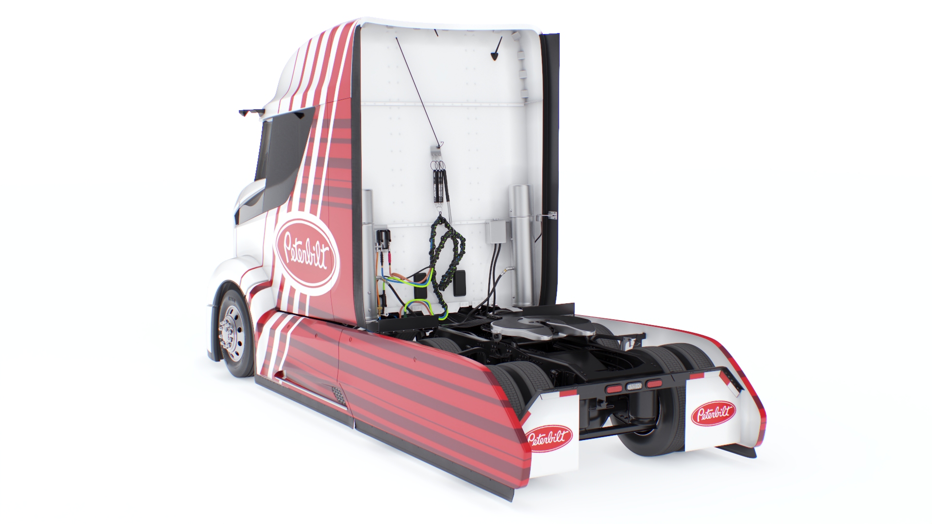 Peterbilt Supertruck 2 with Trailer Rigged 3D