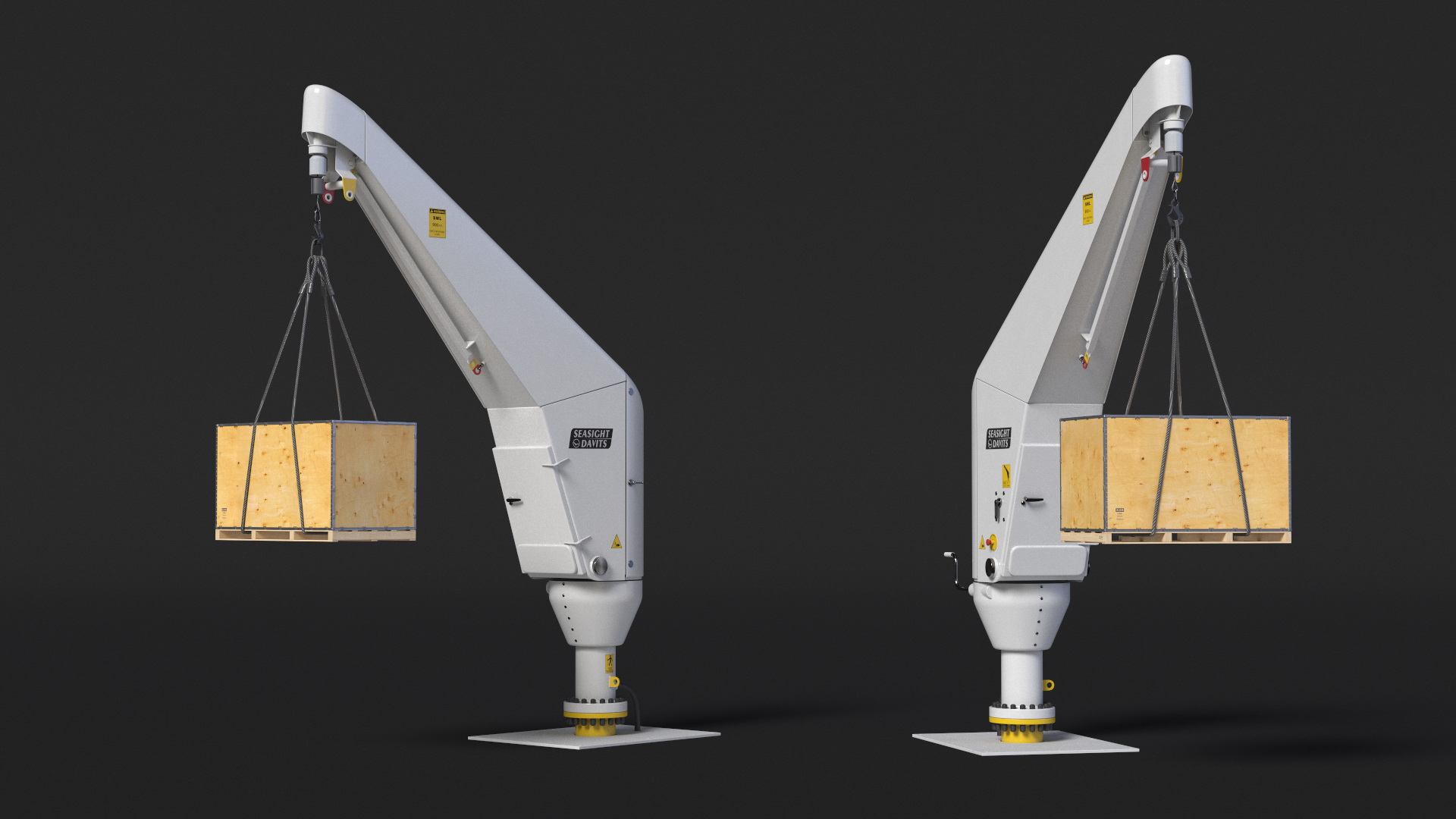 3D Seasight Davits Crane with Load