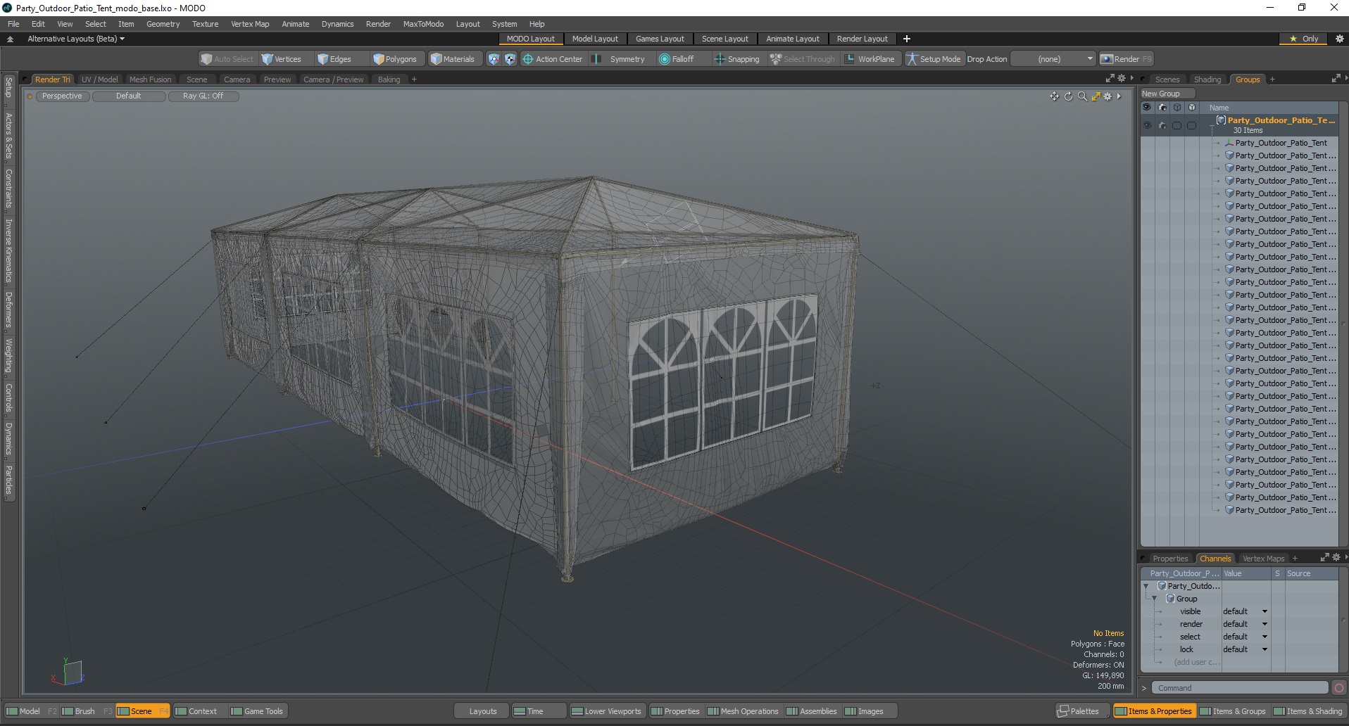 Party Outdoor Patio Tent 3D model