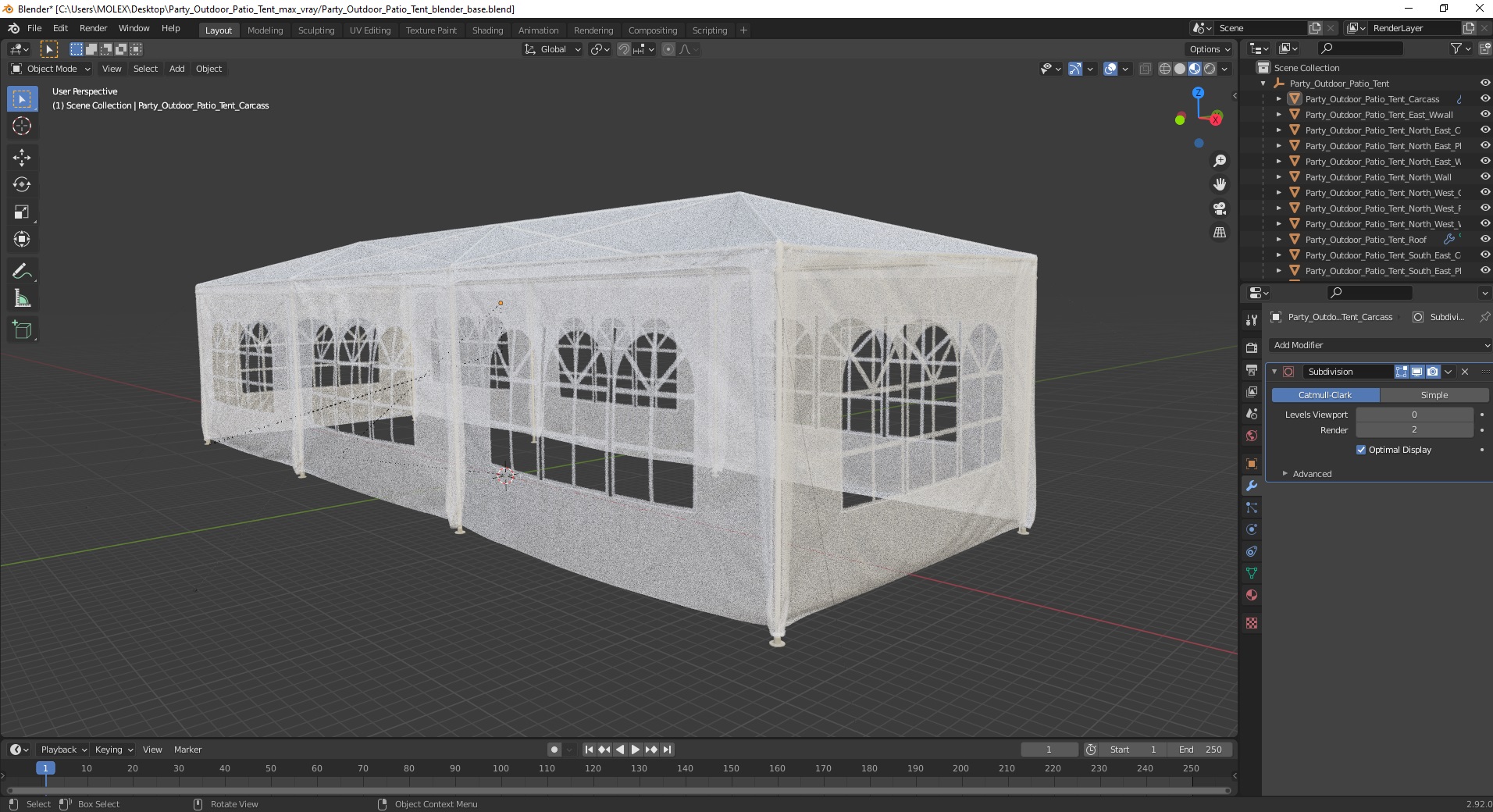 Party Outdoor Patio Tent 3D model