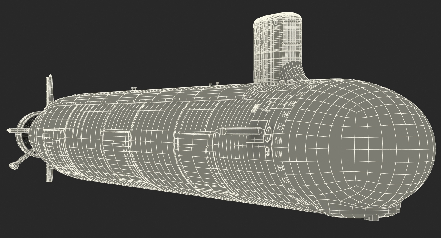 Virginia class Submarine SSN 774 Rigged 3D model