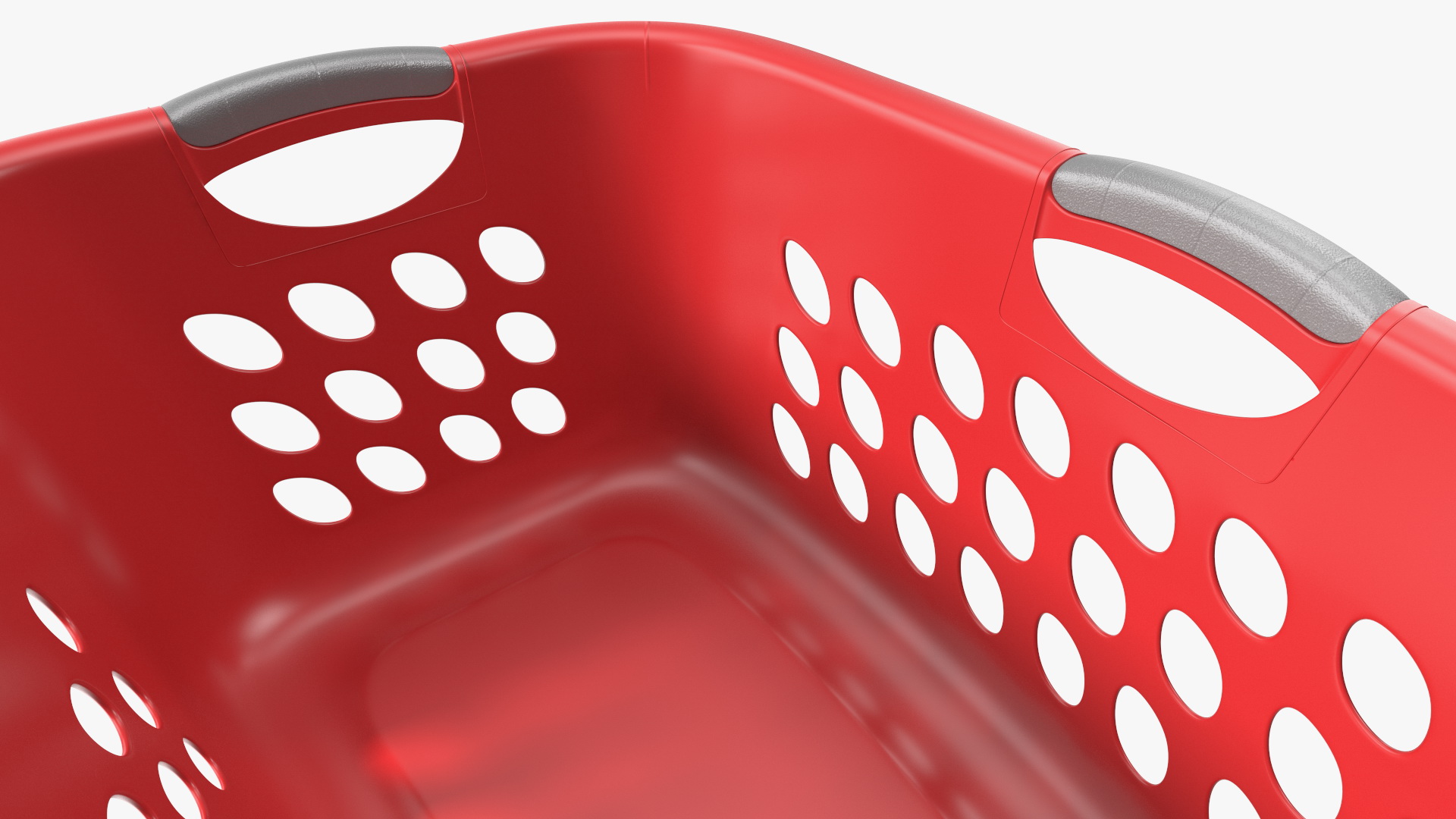 Large Plastic Laundry Basket Red 3D