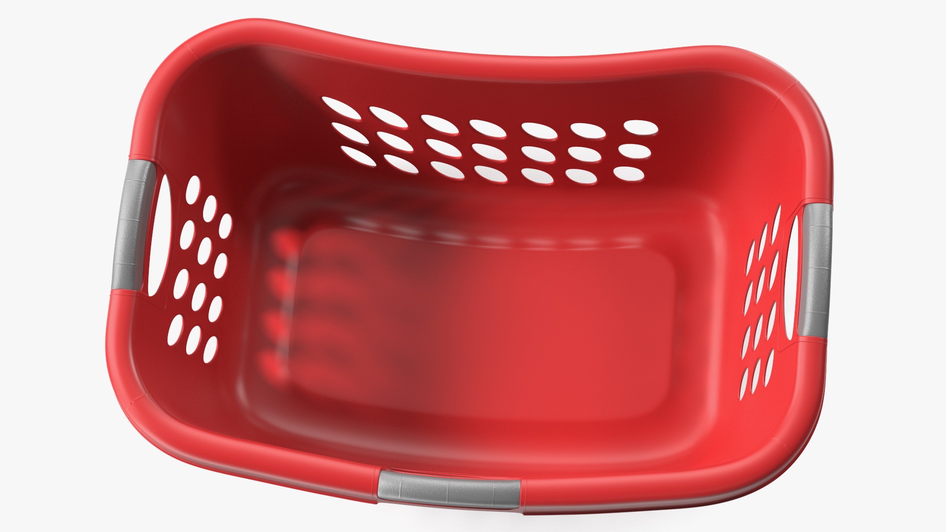 Large Plastic Laundry Basket Red 3D