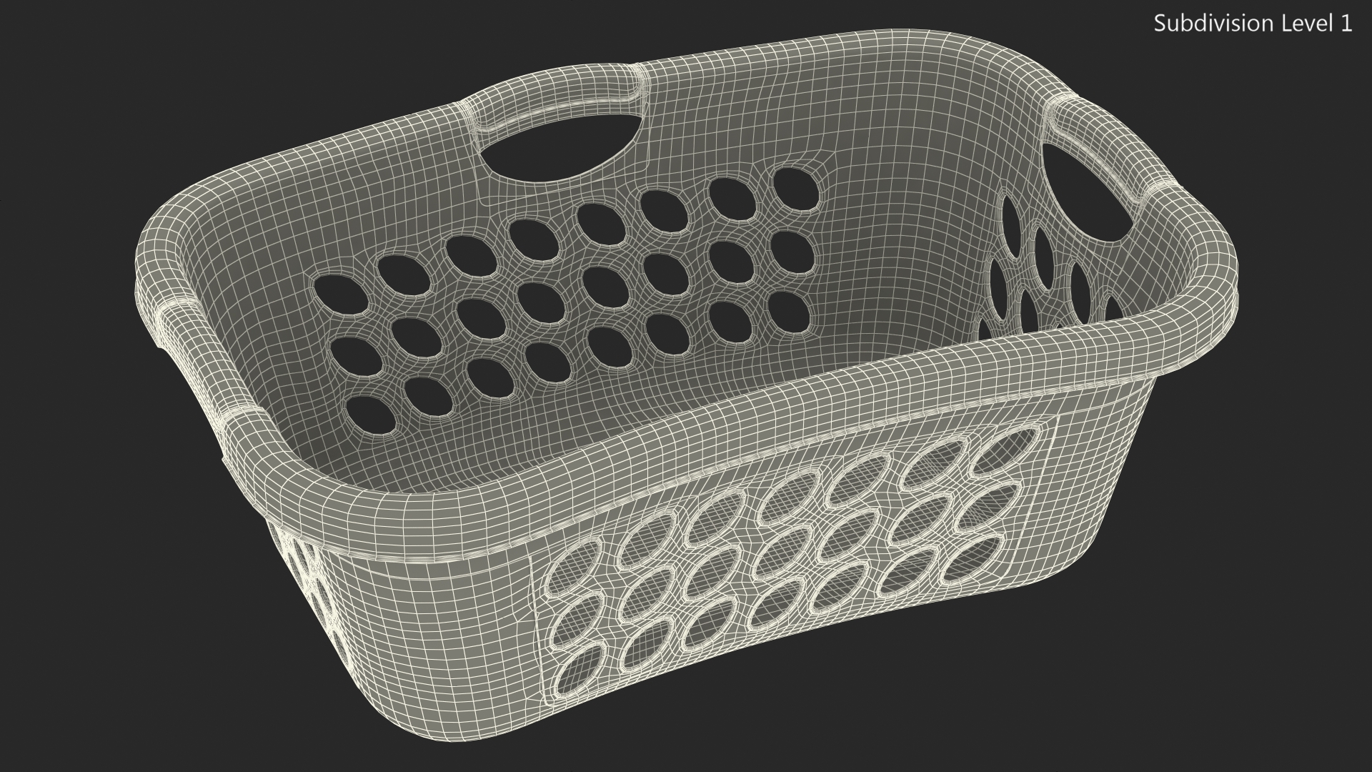 Large Plastic Laundry Basket Red 3D