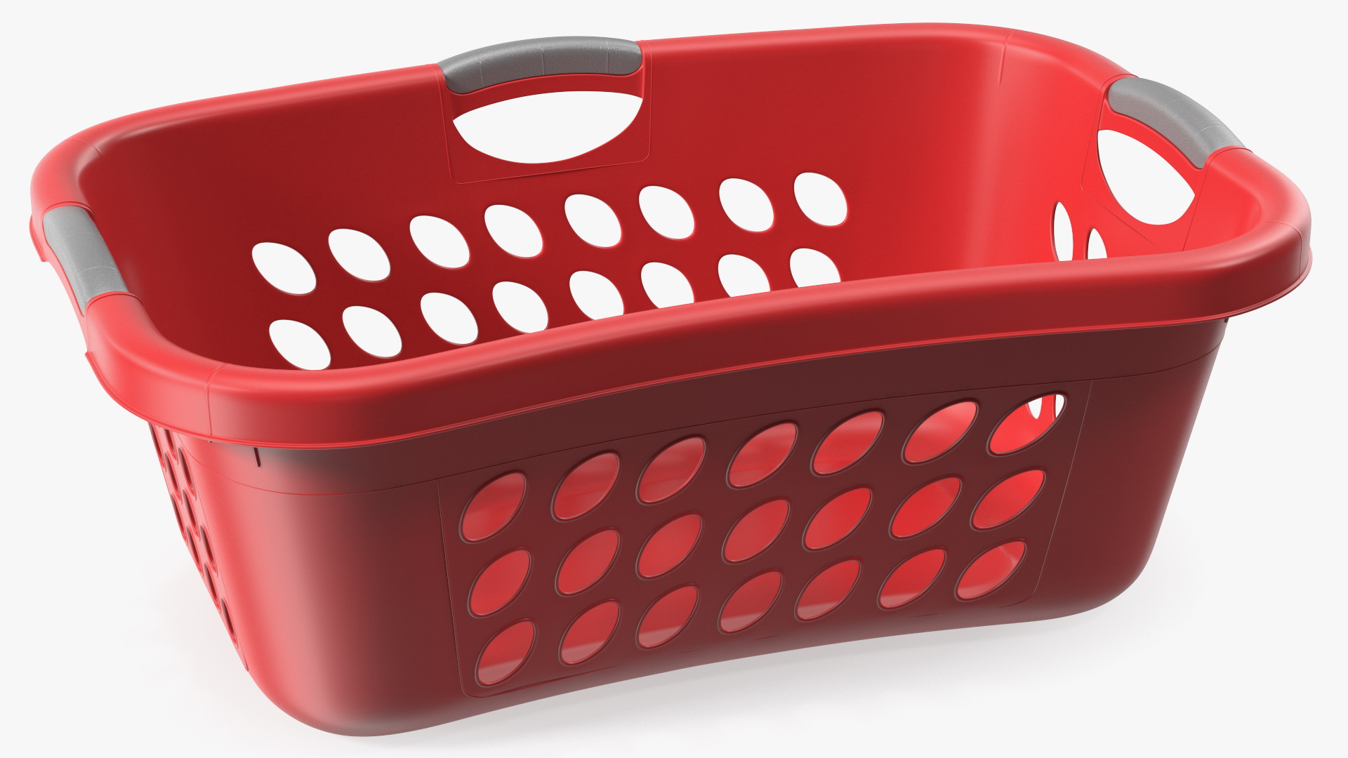 Large Plastic Laundry Basket Red 3D