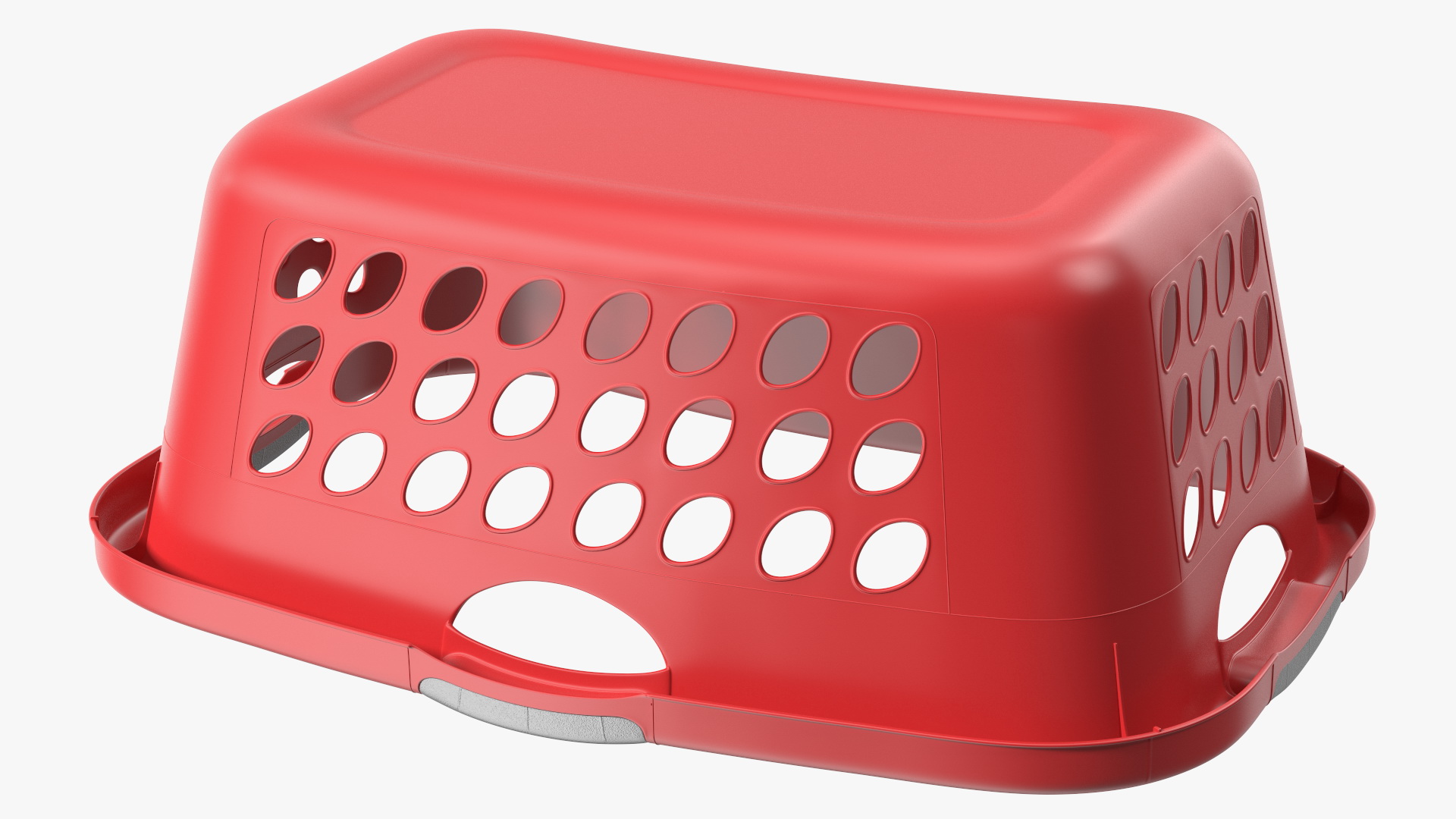 Large Plastic Laundry Basket Red 3D