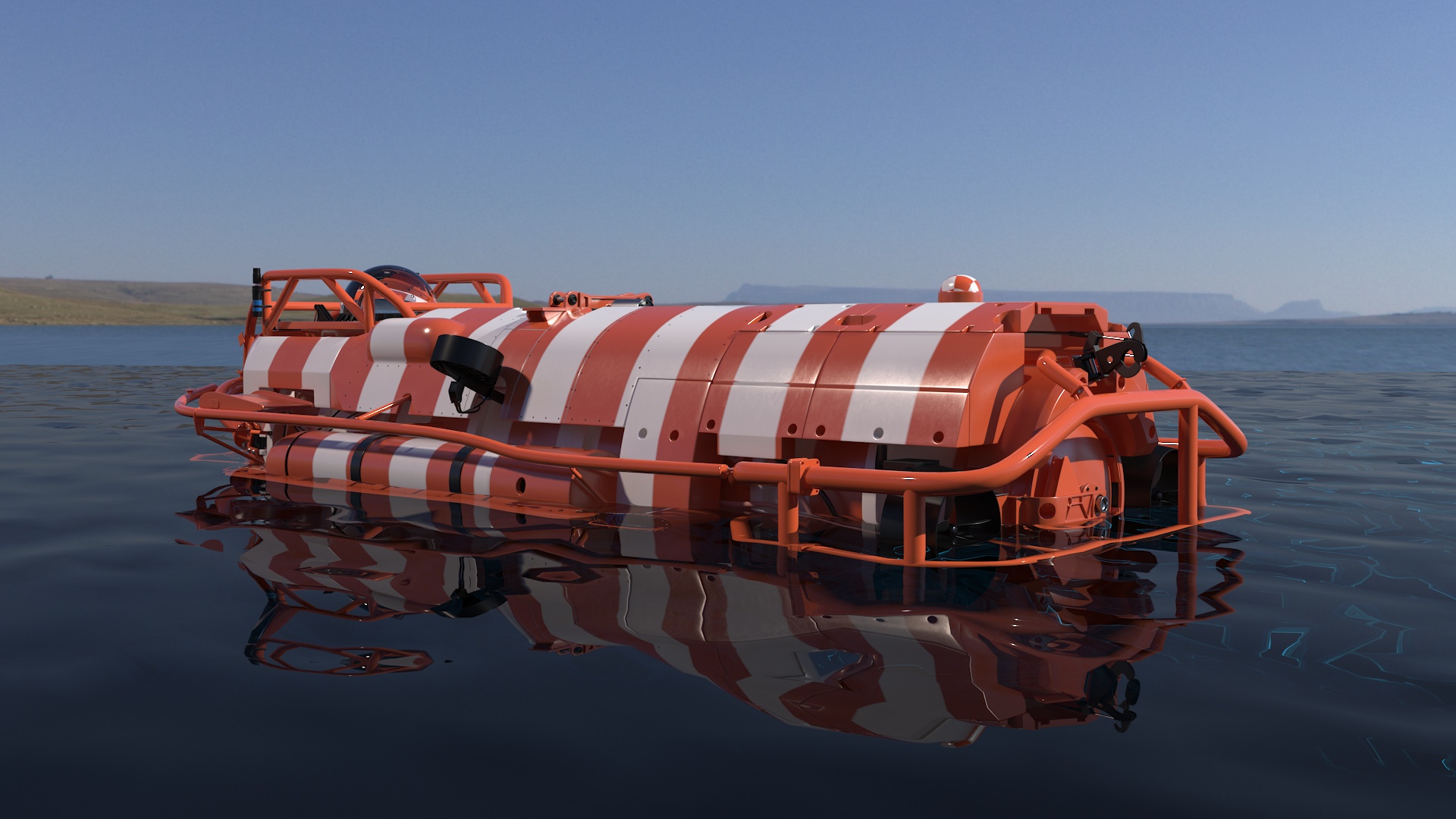 3D Rescue Submarine Orange model