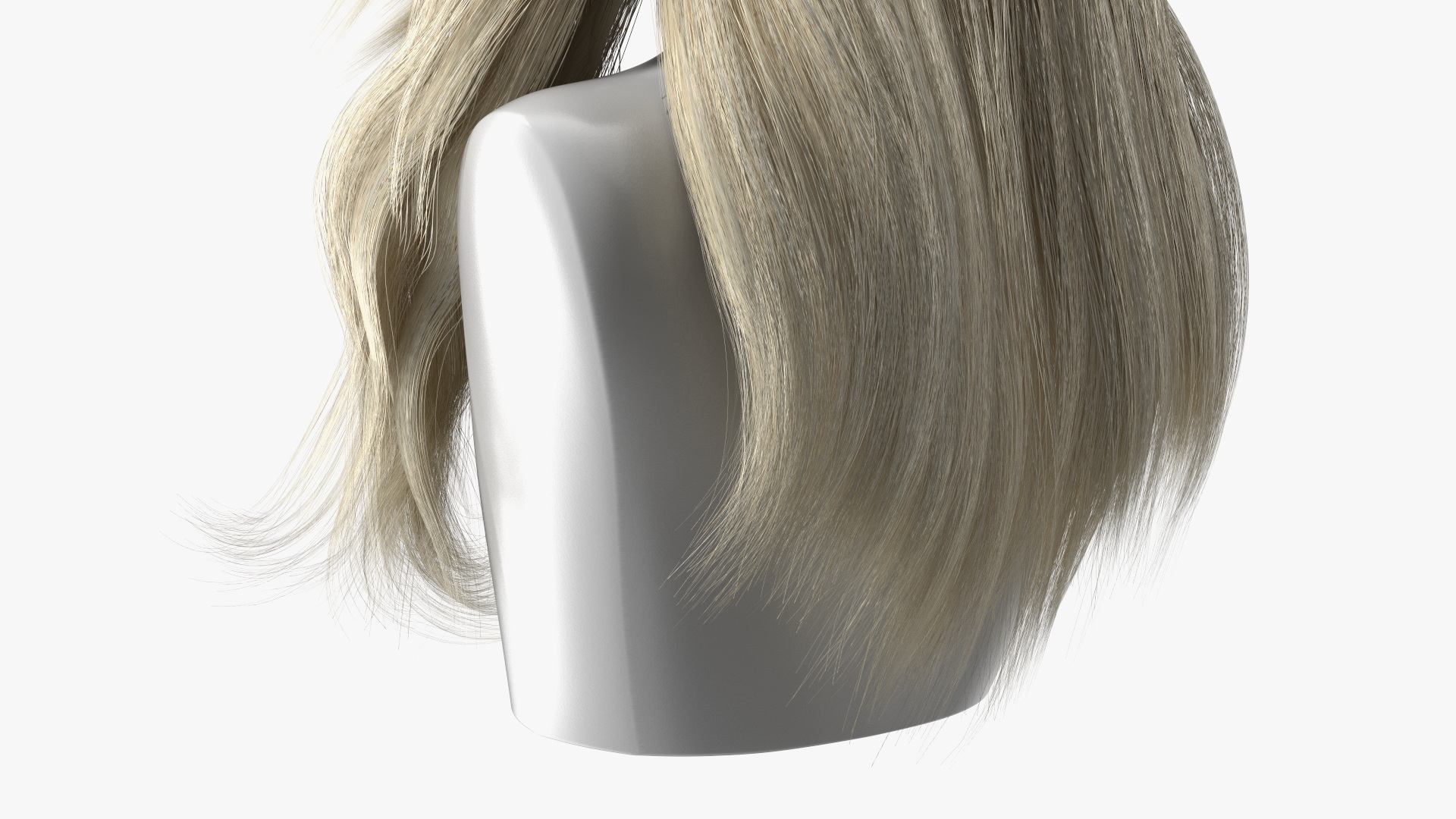 Wig Long Wavy Hairstyle Blond 3D model