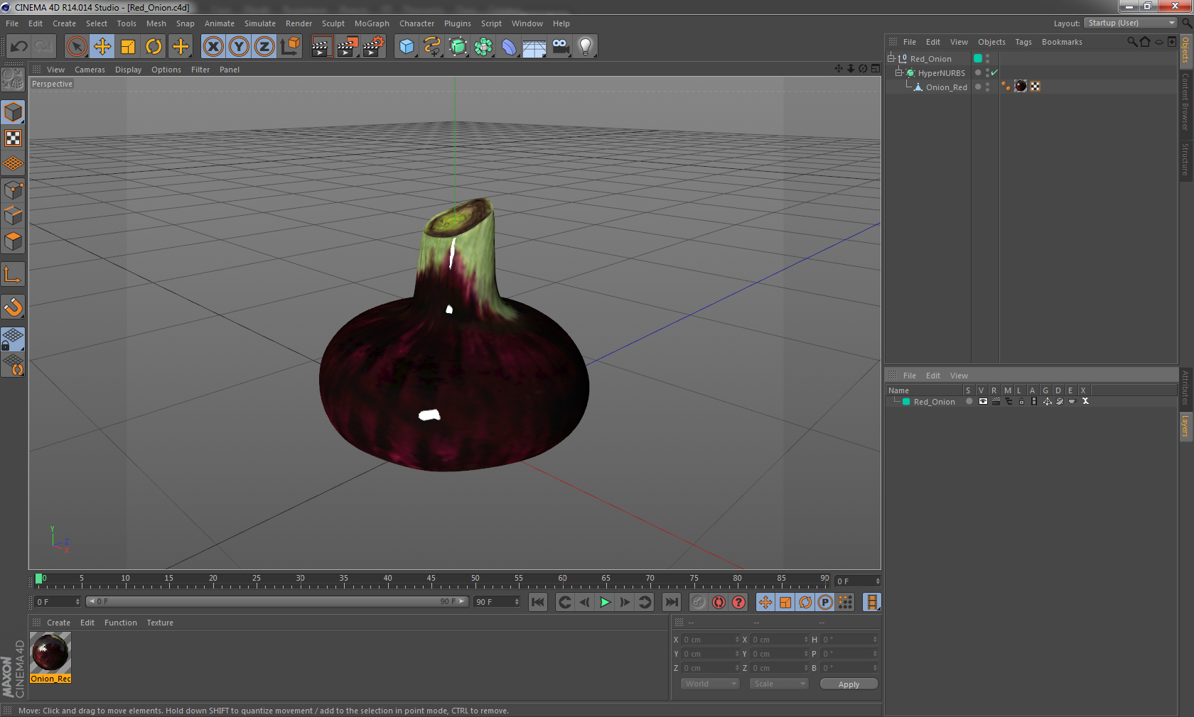 Red Onion 3D model