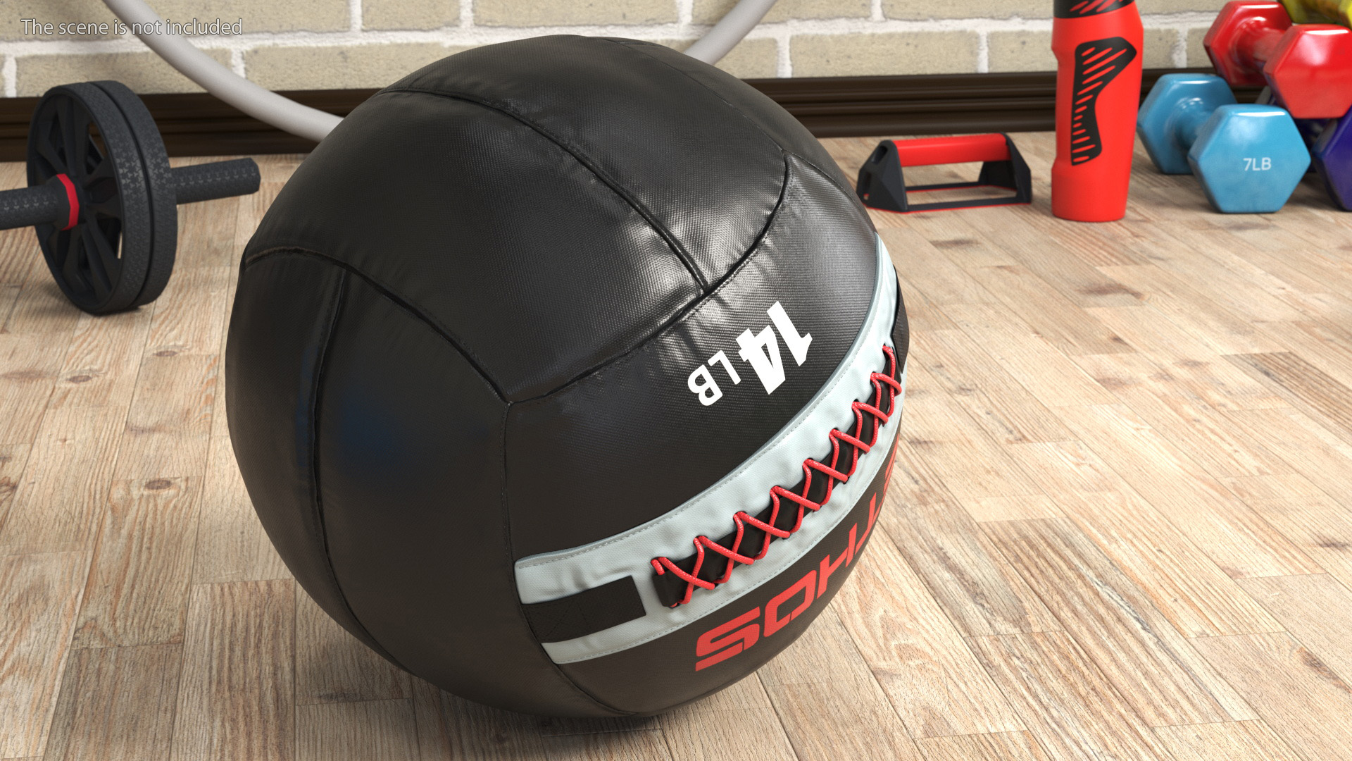 14 LB Fitness Medicine Ball 3D