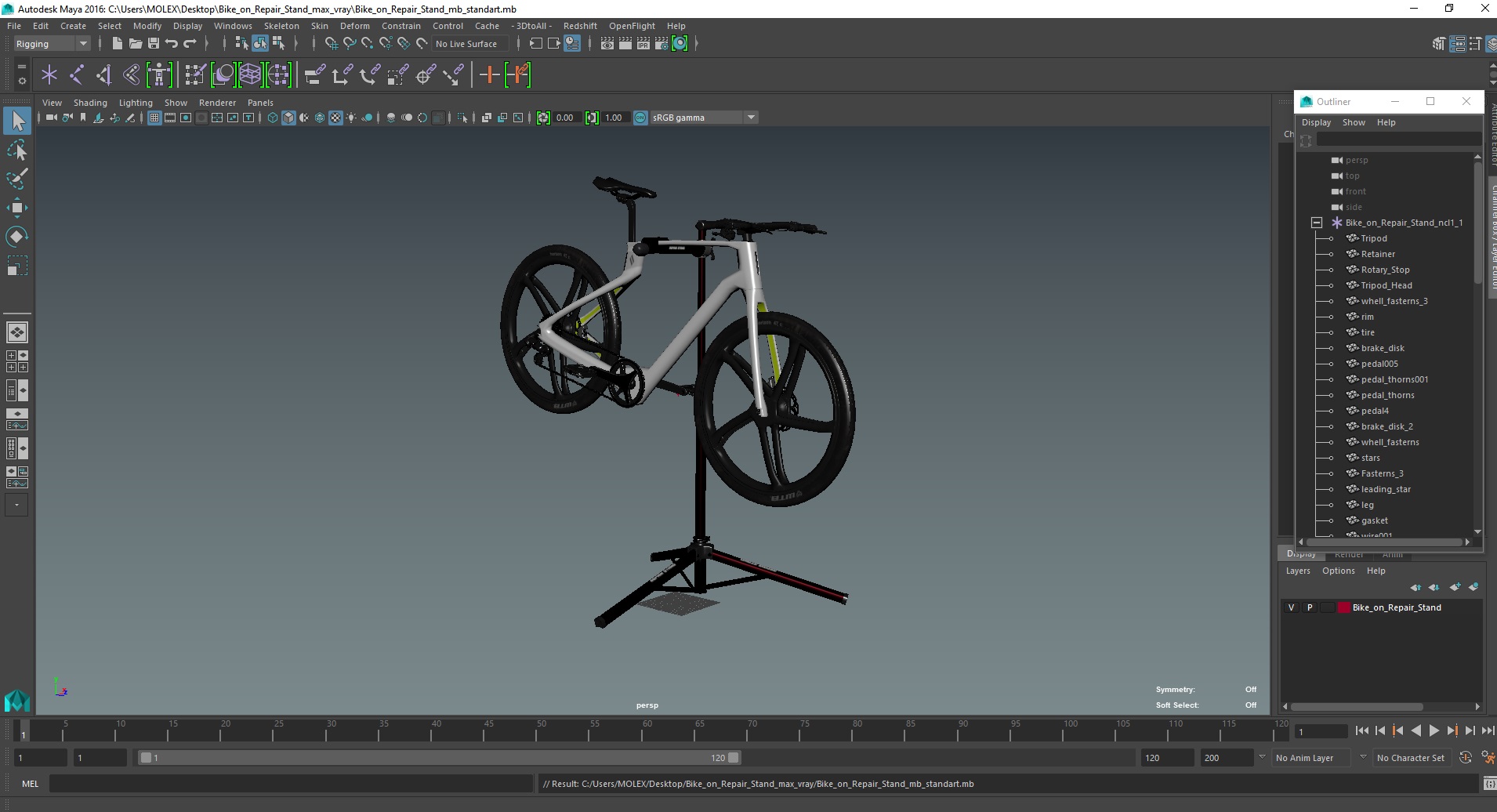 3D model Bike on Repair Stand