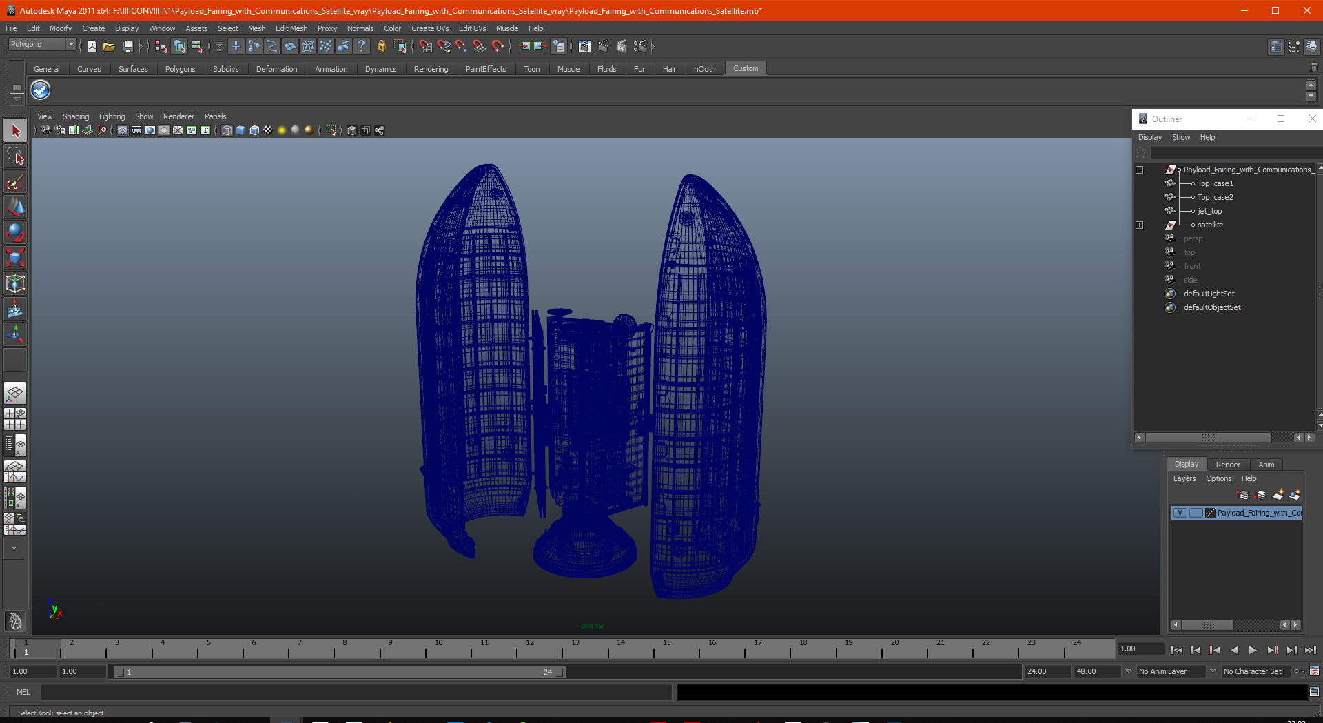 3D model Payload Fairing with Communications Satellite