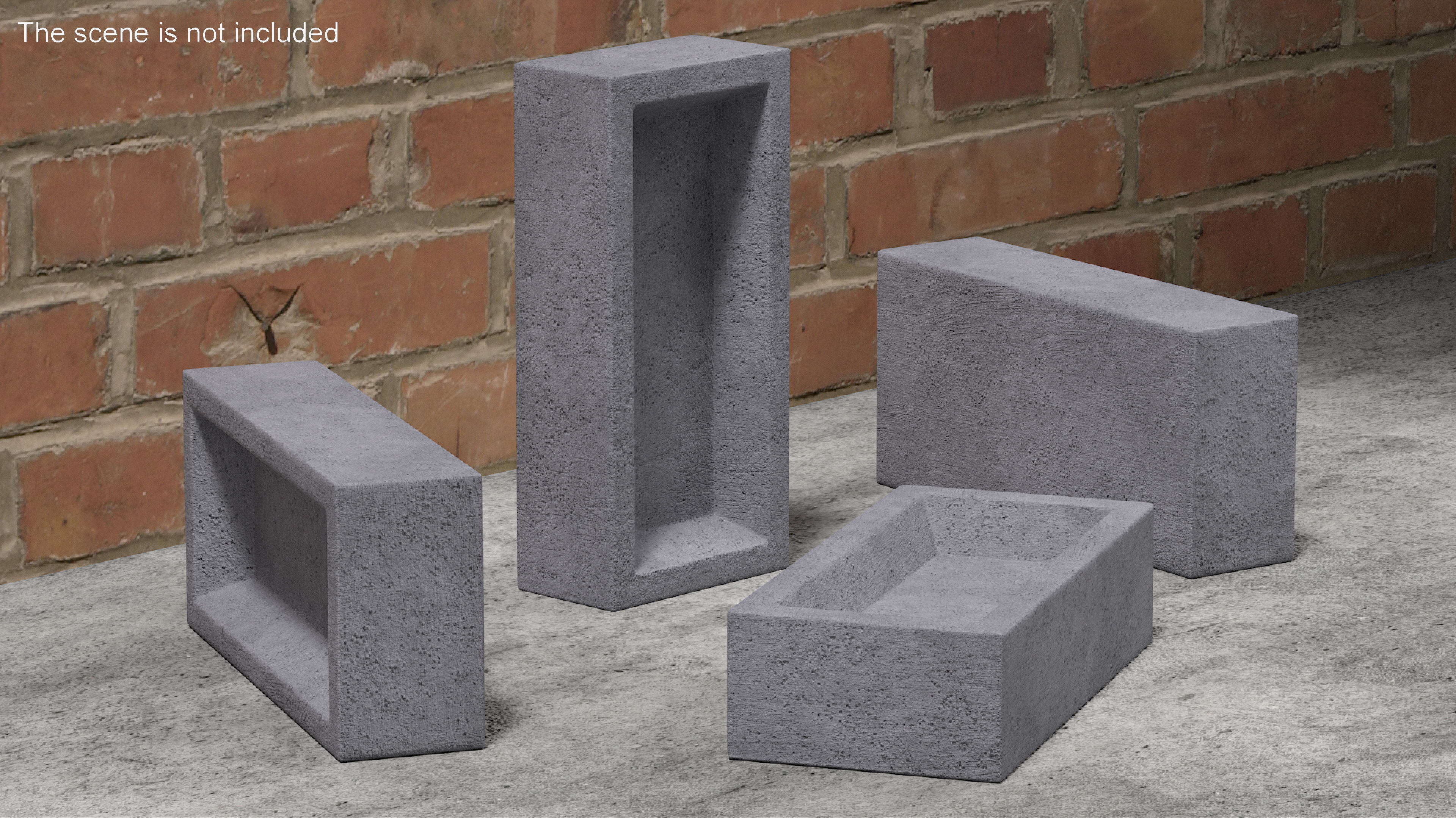 3D model Frogged Calcium Silicate Brick Gray