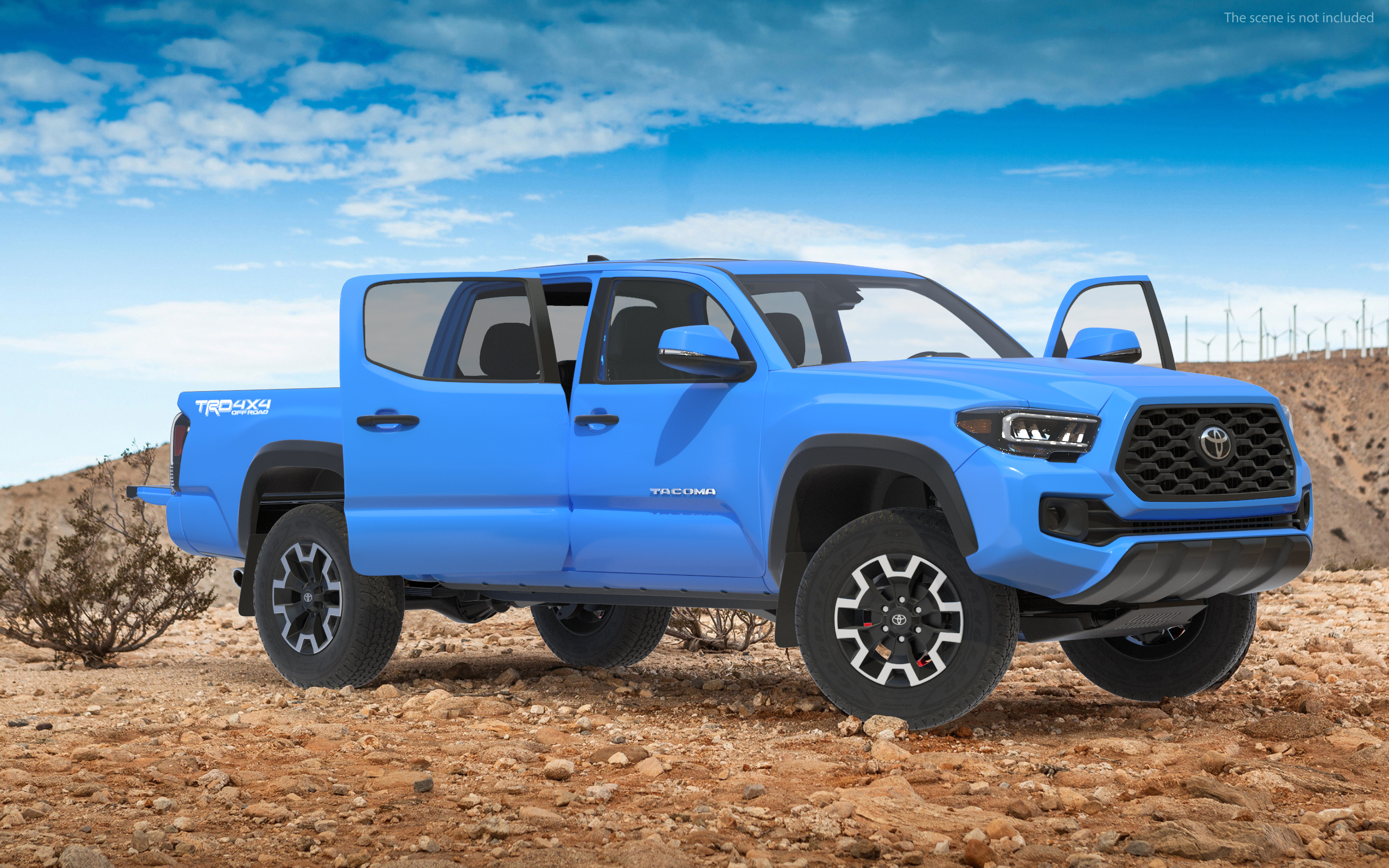 3D model Toyota Tacoma TRD Off Road Voodoo Blue 2021 Rigged