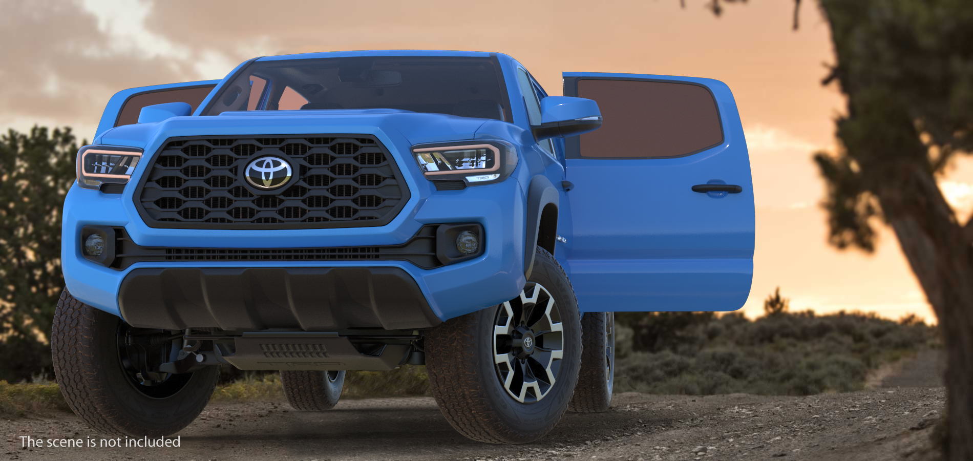 3D model Toyota Tacoma TRD Off Road Voodoo Blue 2021 Rigged