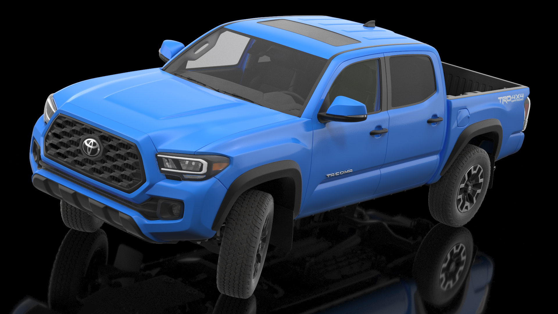 3D model Toyota Tacoma TRD Off Road Voodoo Blue 2021 Rigged