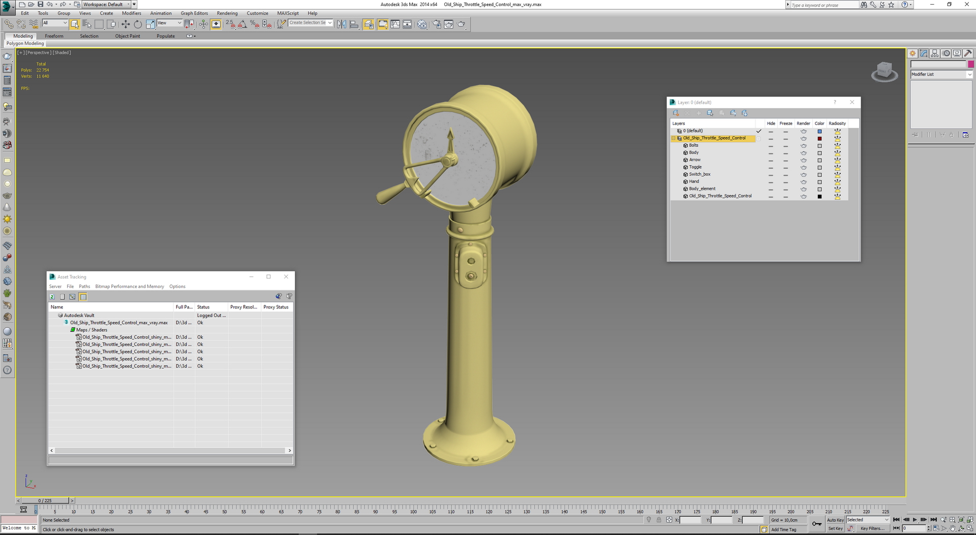 3D Old Ship Throttle Speed Control