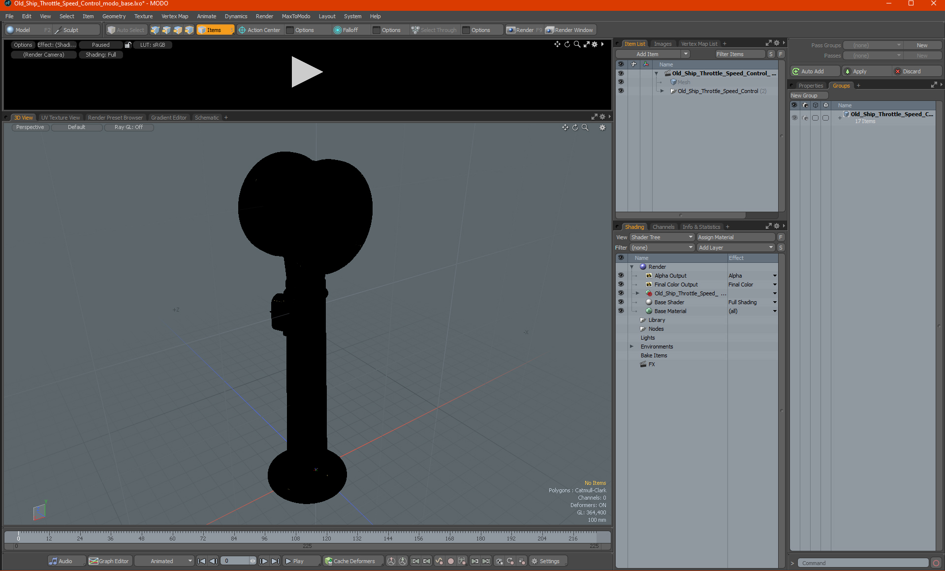 3D Old Ship Throttle Speed Control