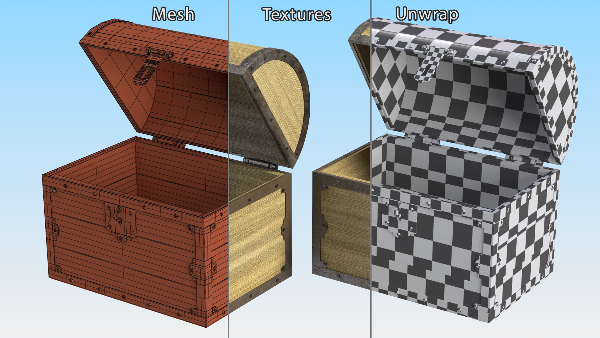 3D Old Wooden Chest