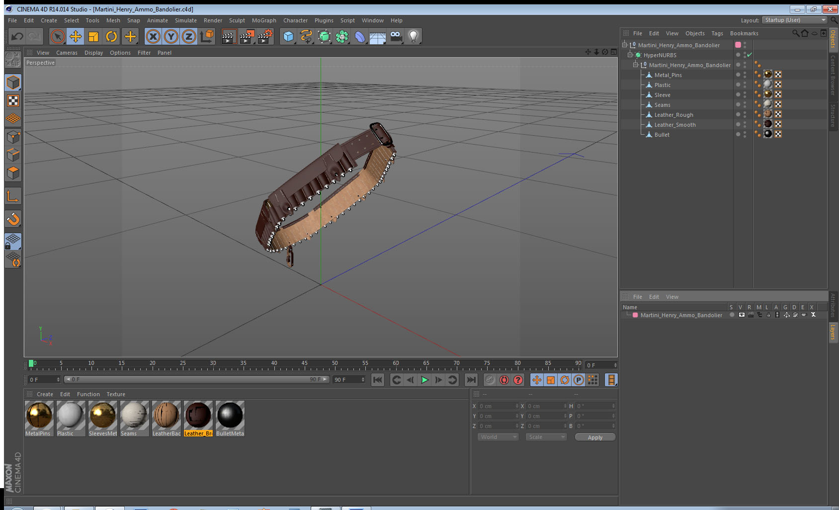 3D Martini Henry Ammo Bandolier model