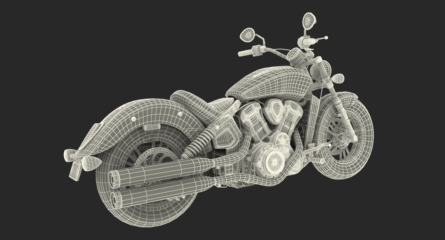 3D Cruiser Motorcycle Generic Rigged model