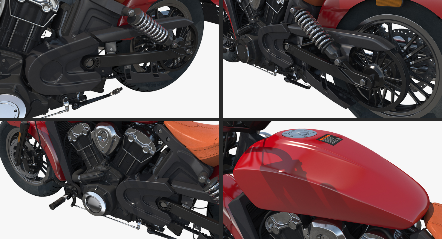 3D Cruiser Motorcycle Generic Rigged model