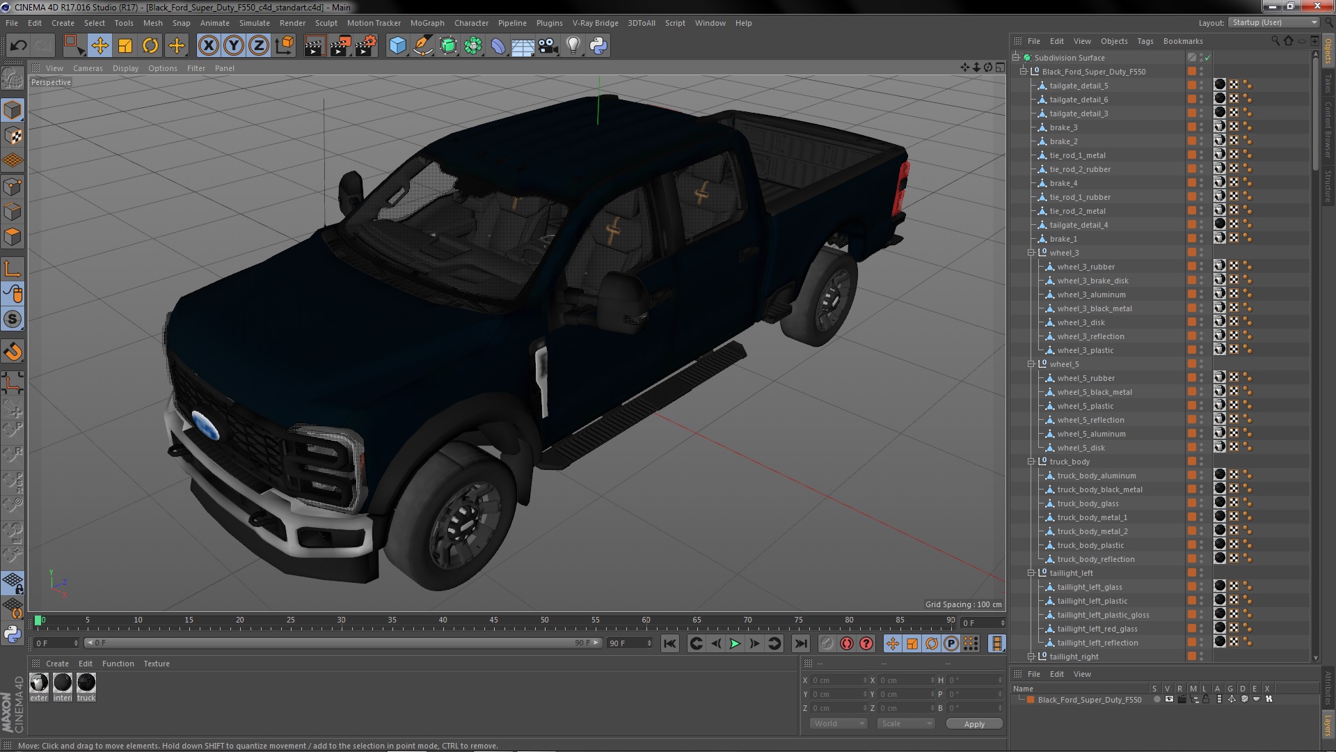 3D Black Ford Super Duty F550