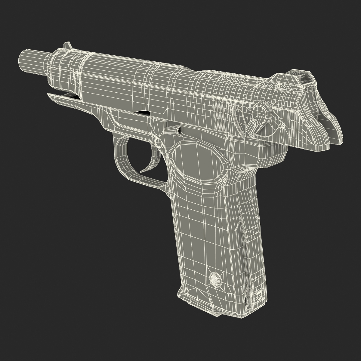 Stechkin Automatic Pistol APS 3D model