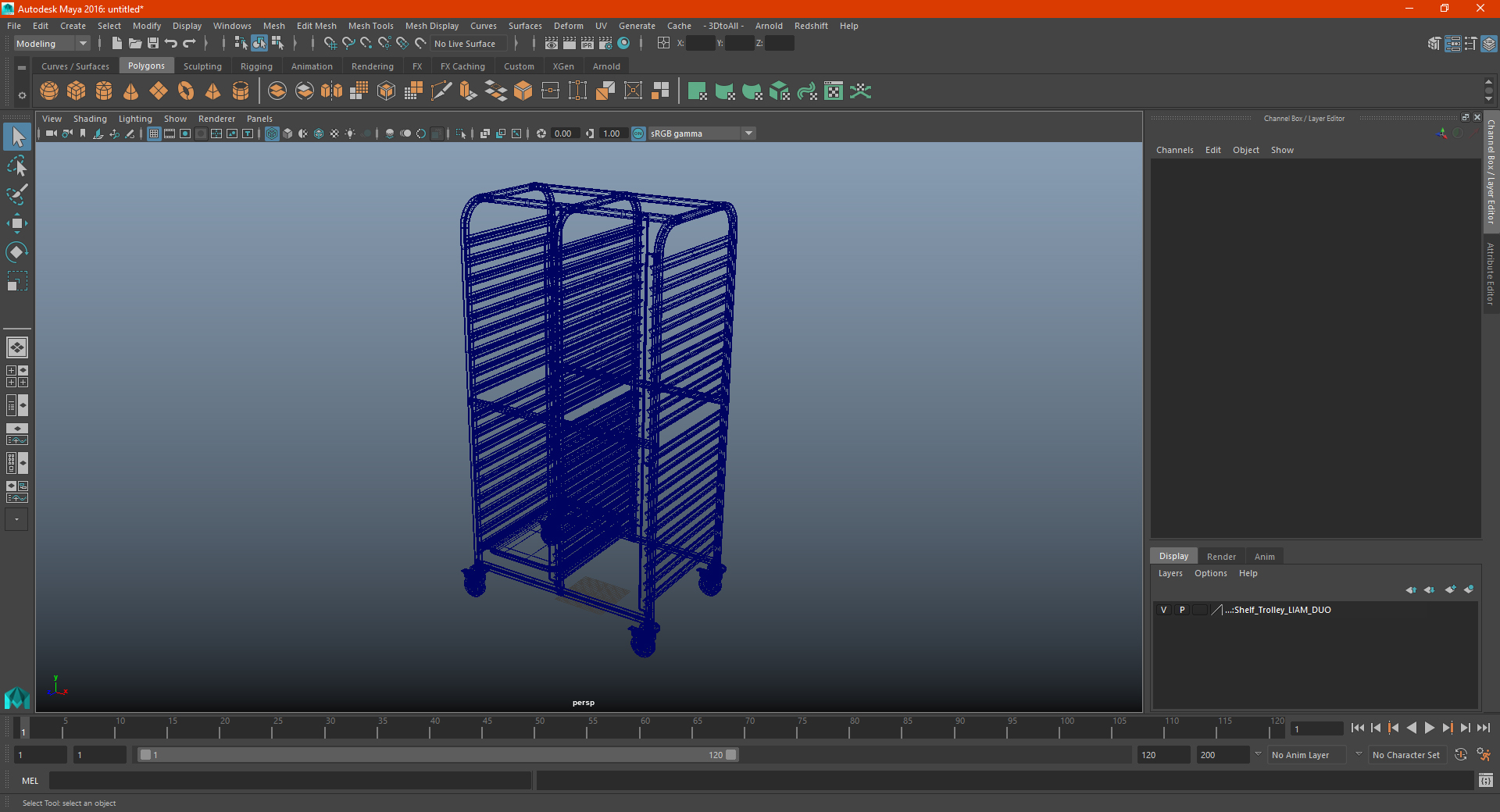 Shelf Trolley LIAM DUO 3D