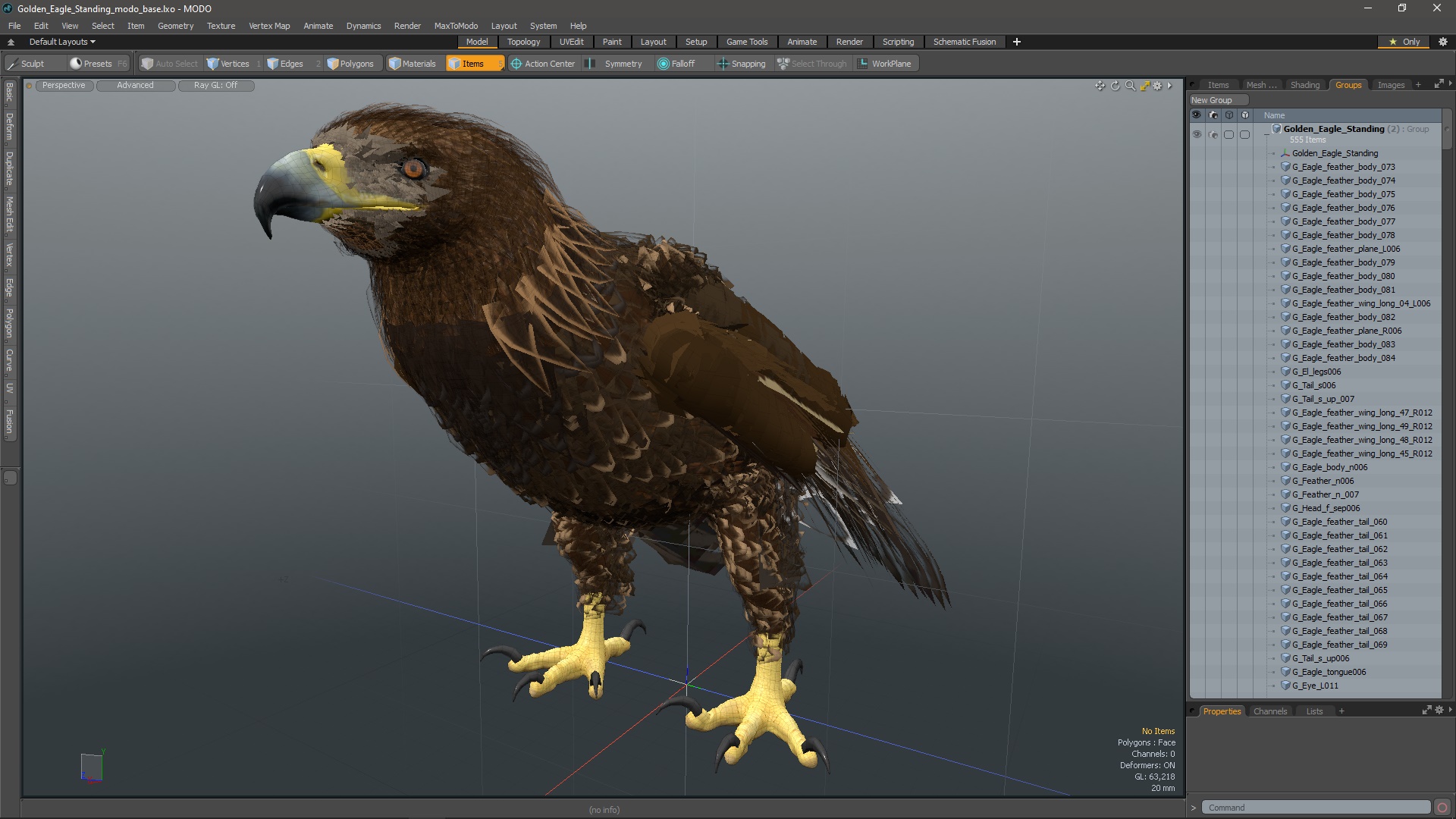 3D Golden Eagle Standing