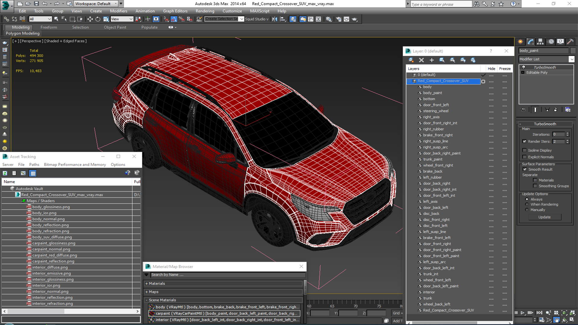 3D model Red Compact Crossover SUV