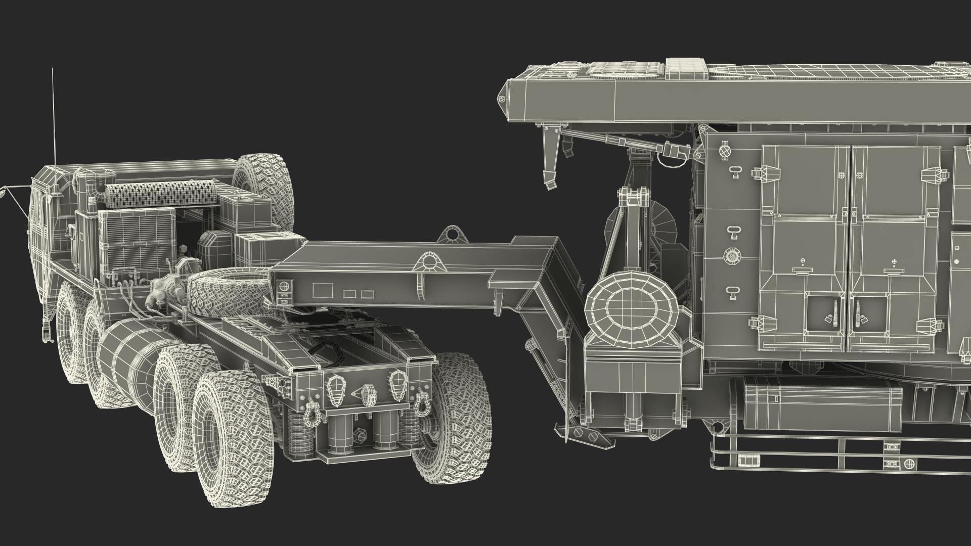 HEMTT M985 with AN MPQ53 Radar Desert Rigged 3D model