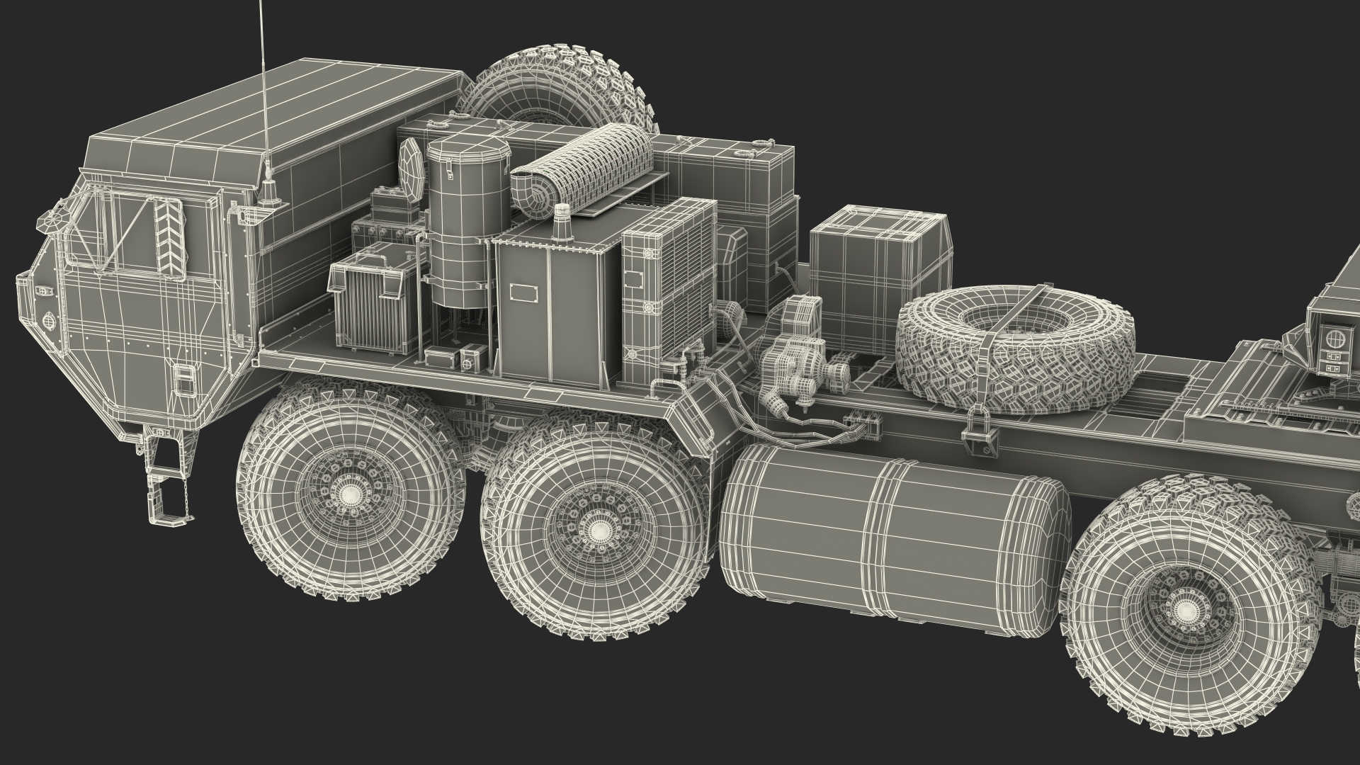 HEMTT M985 with AN MPQ53 Radar Desert Rigged 3D model